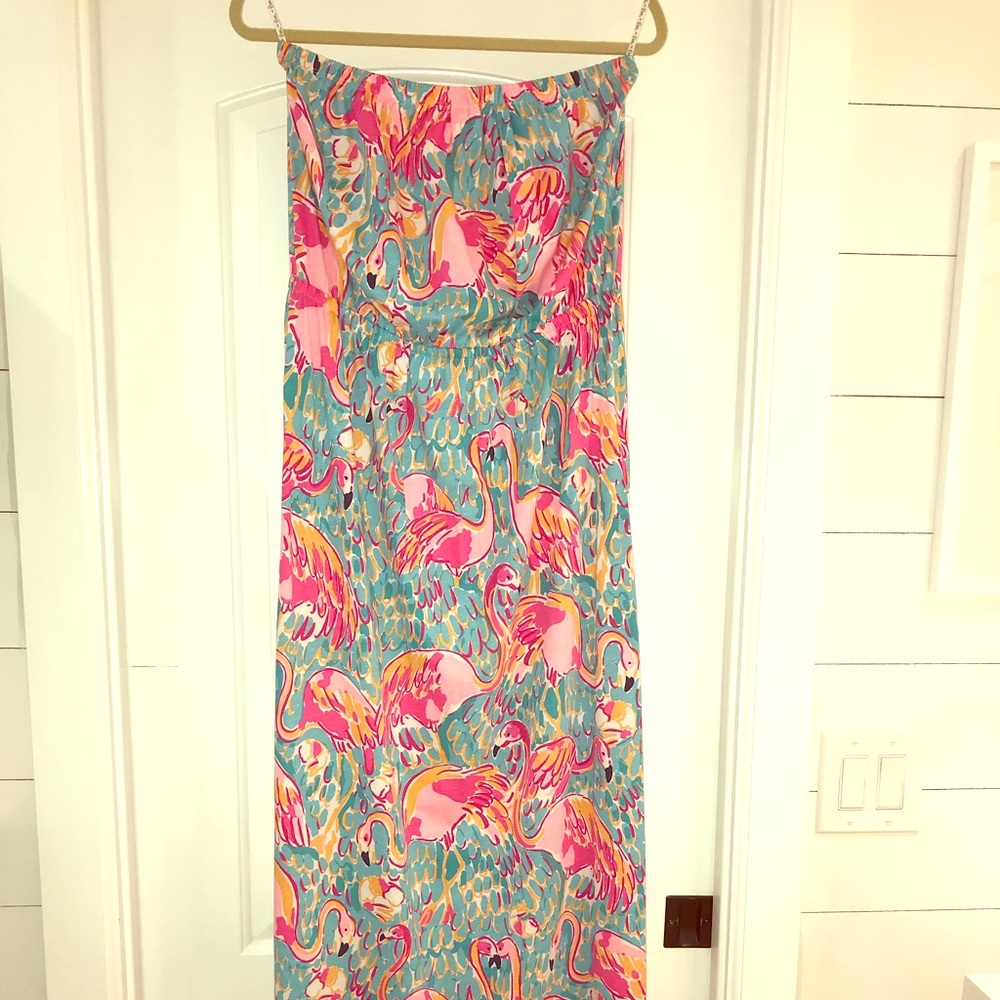 Lilly Pulitzer Maxi Dress, Peel and Eat Flamingo